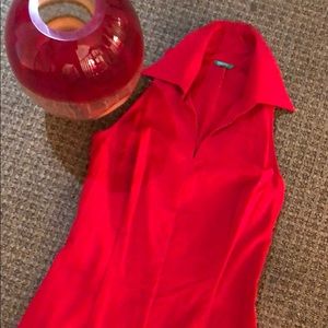 Red Sleeveless Shirt Dress ♥️